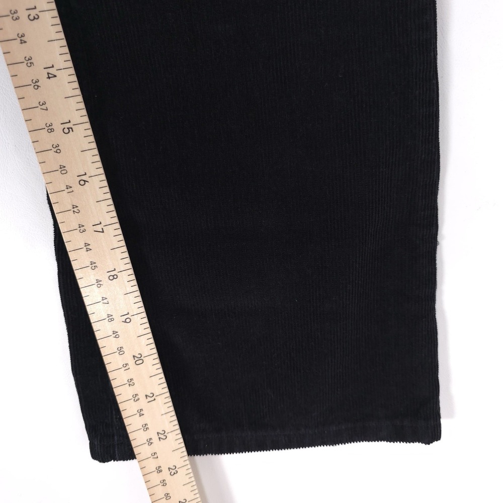 asos Black Corduroy Flare Pants 26/28 Straight Bootcut Jeans Cotton Turkey Crop - Picture 6 of 13